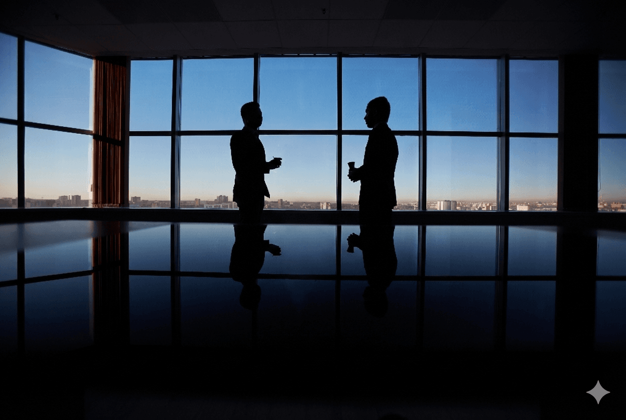 Business silhouettes background